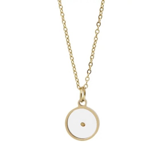 18k Gold Mustard Seed Faith Round Necklace